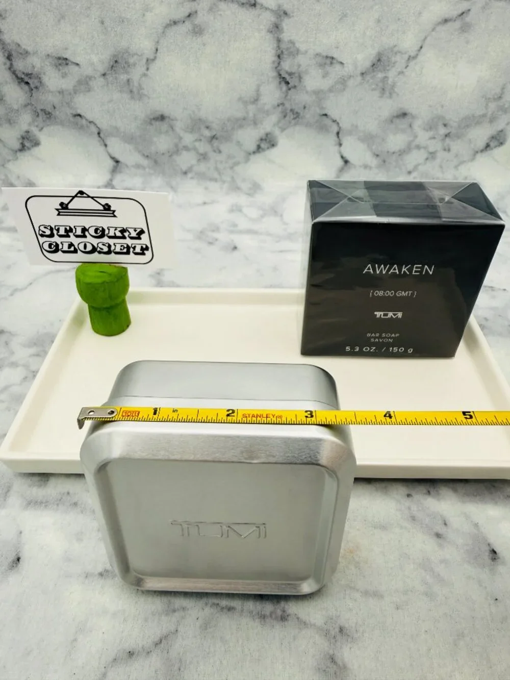 TUMI Skincare,Awaken 08:00 GMT Bar Soap in Aluminum Case-Full 150g,5.3oz-BOX-NEW